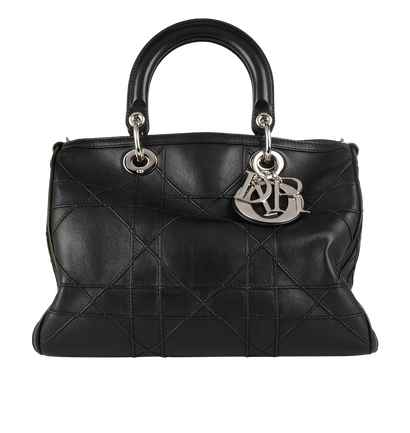 Granville Polochon, &pound;695, Handbags, Black, Leather, Front view